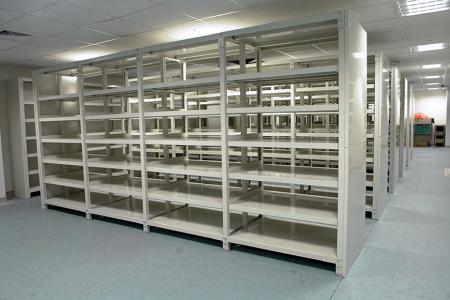 medium shelving is open design allowing quick and easy access to archives